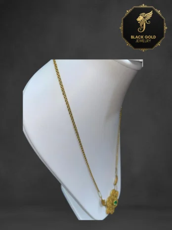 Feligree Necklace with Emerald Rosette